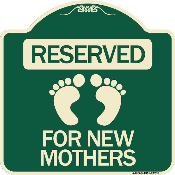 Signmission Blue Reserved Parking for New Mothers Heavy-Gauge Aluminum Sign, 18" x 18", G-1818-24297 A-DES-G-1818-24297 - main